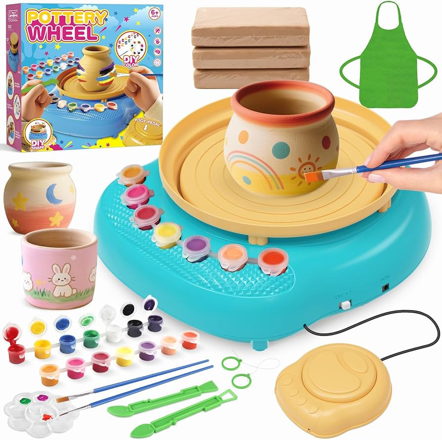 TingingYuli Pottery Wheel for Kids with Clay Kit - Arts and Crafts for Kids Ages 6-8 8-12, Comple... | Amazon (US)