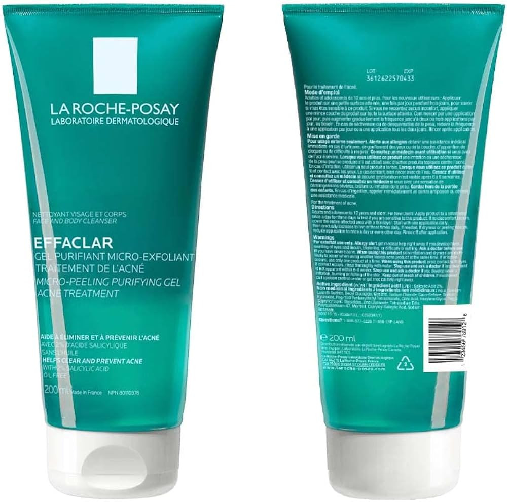 La Roche Posay Effaclar Micro-Peeling Purifying Gel Cleanser Acne Treatment. 2% salicylic acid fa... | Amazon (CA)
