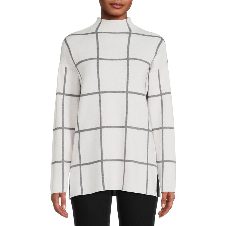 By Design Women’s Funnel-Neck Print Sweater | Walmart (US)