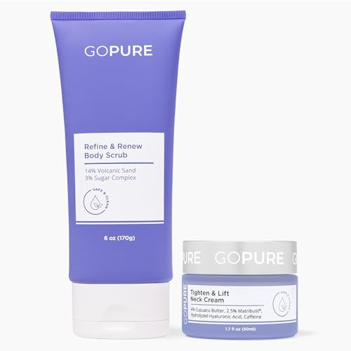goPure Neck Firming Duo, Tighten & Lift Neck Cream, Refine & Renew Body Scrub, 2 piece set | Amazon (US)