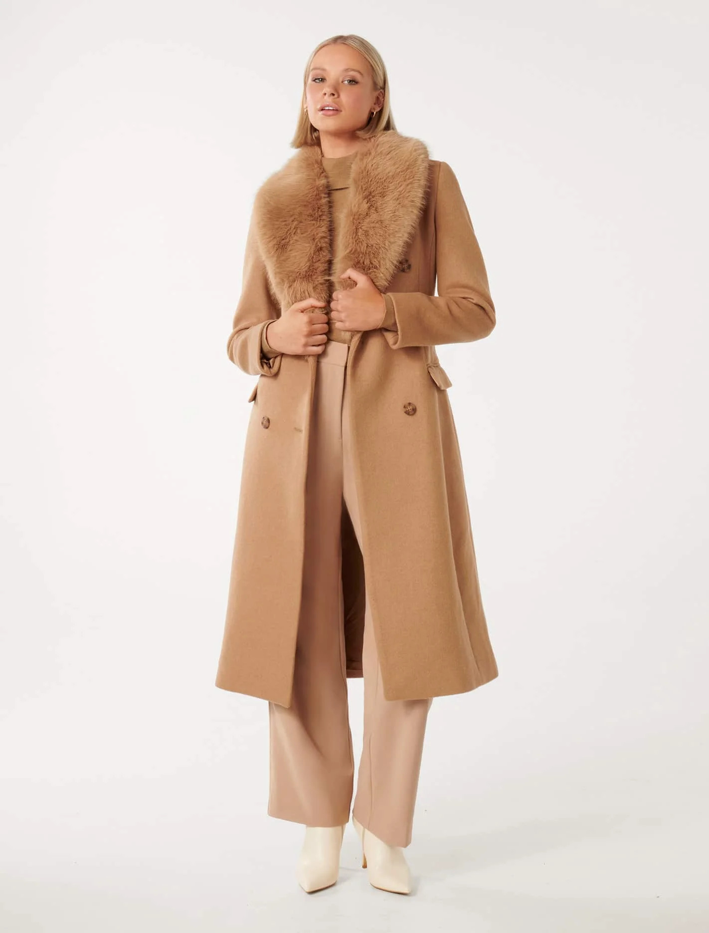 Frankie Faux Fur Collar Coat | Ever New (CA)