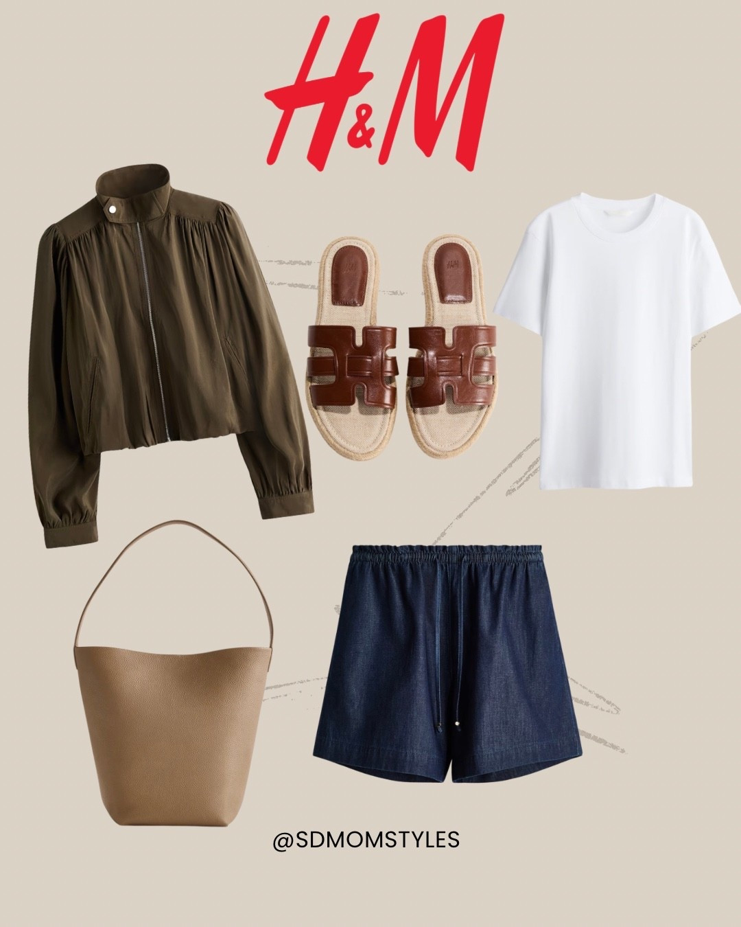 Outfit inspo from H&M 

Comfy shorts. I have xs 
Tee xs 

Great bag @Quince

#LTKOver40 #LTKPetite #LTKSeasonal