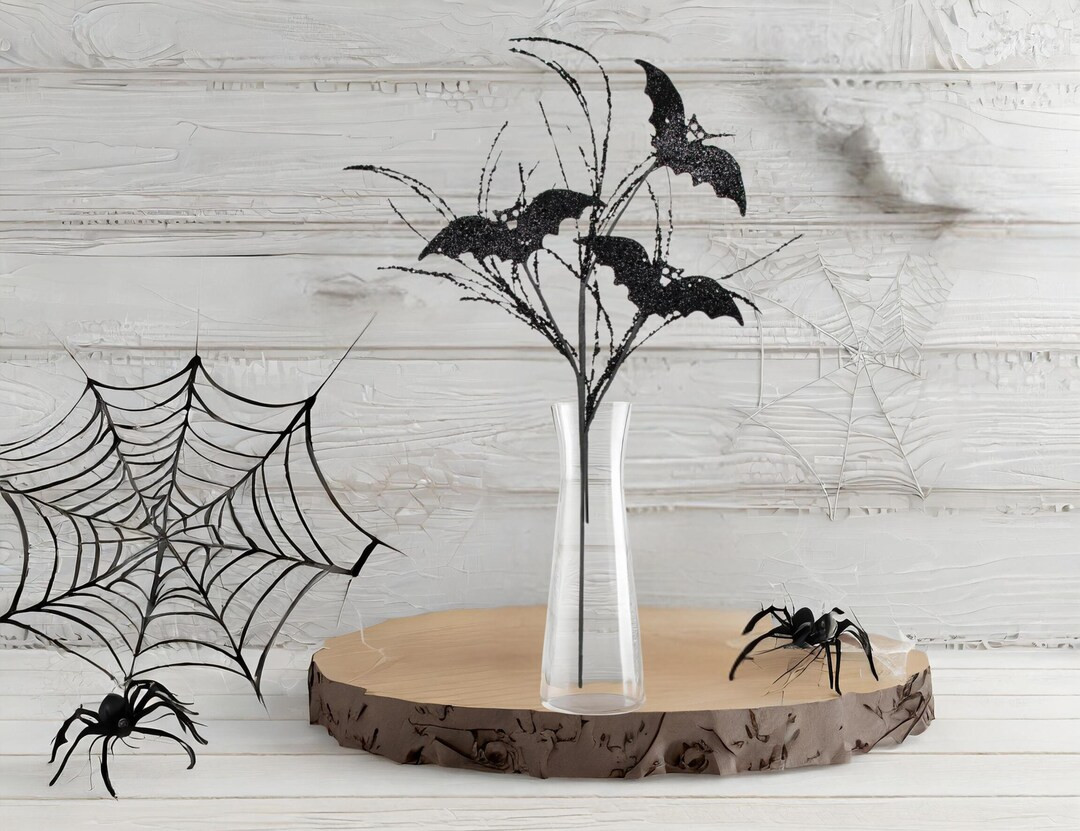 31in Glitter Bat Spray: Black & White - Etsy | Etsy (US)