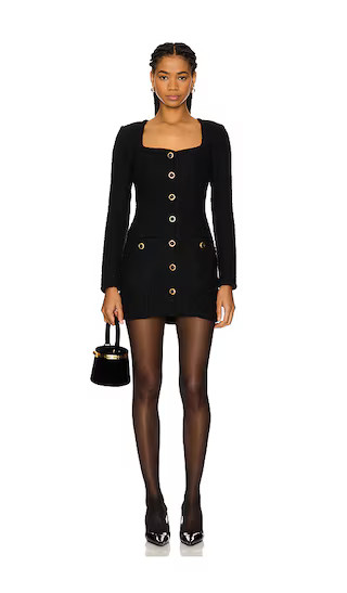 Gabrielle Tweed Mini Dress in Black | Revolve Clothing (Global)