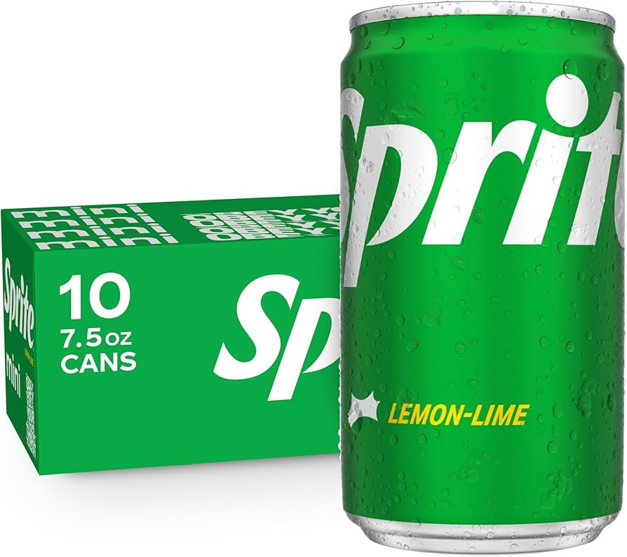 Sprite Lemon-Lime Caffeine Free Soda Soft Drink Fridge Pack Mini Cans, 7.5 fl oz, 10 Pack | Amazon (US)