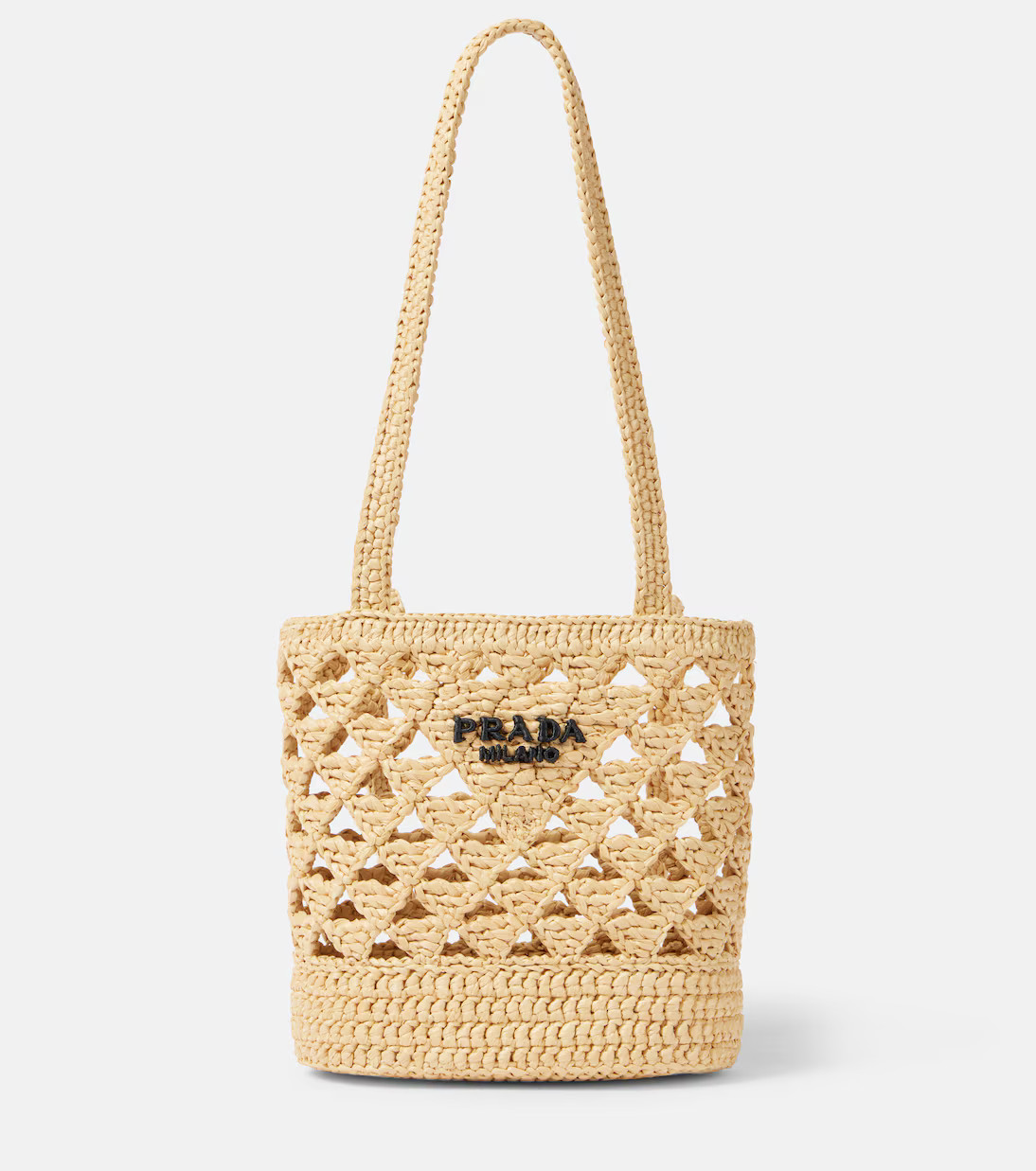 Logo raffia-effect crochet tote bag | Mytheresa (US/CA)