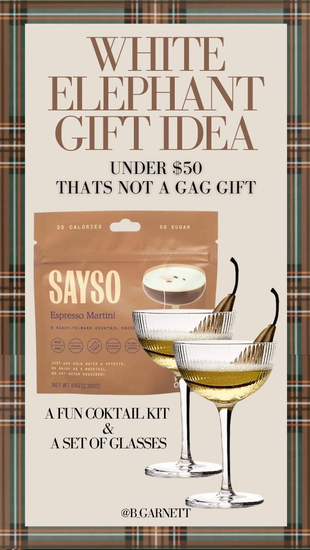 A white elephant gift idea they won’t want to trade: a fun cocktail mix & a set of glasses to match

White elephant gift | home bar | bar | gifts for her | foody gift 

#LTKGiftGuide #LTKHoliday #LTKSeasonal