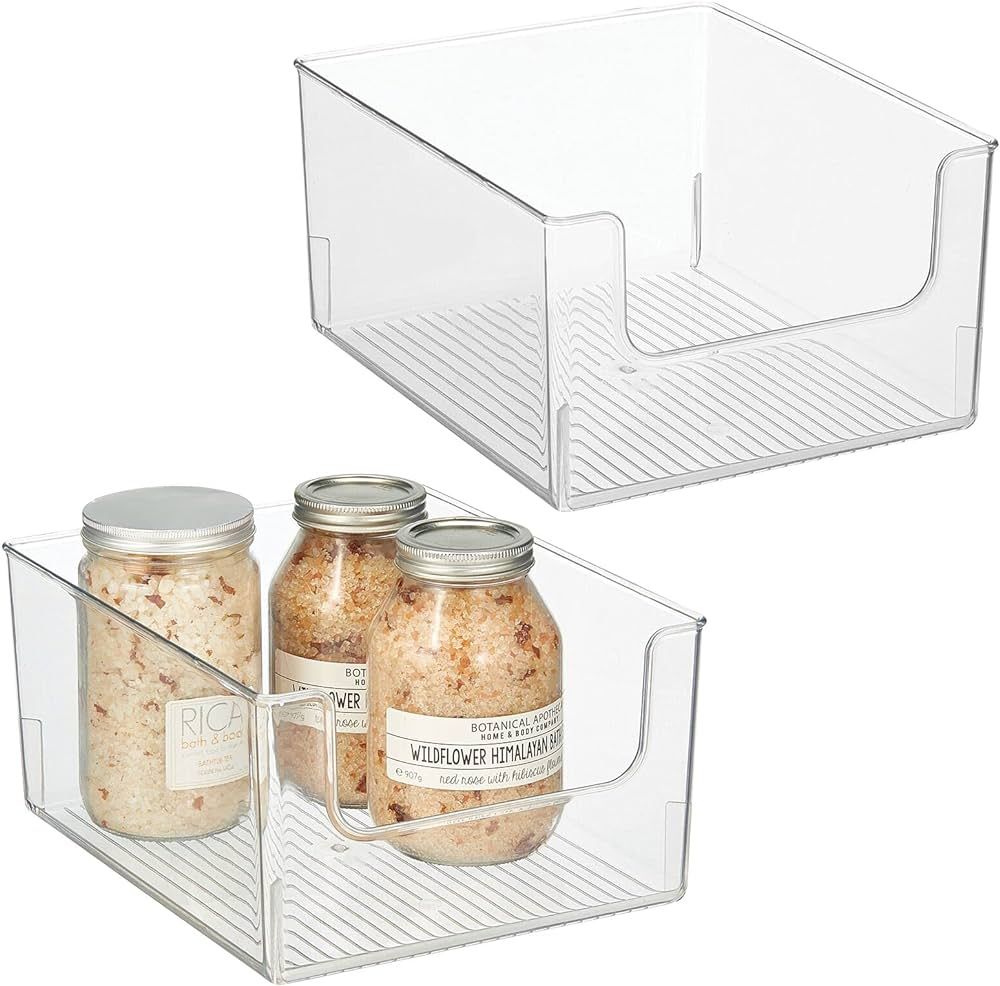 mDesign Modern Plastic Open Front Dip Storage Organizer Bin Basket for Bathroom Organization - Va... | Amazon (US)