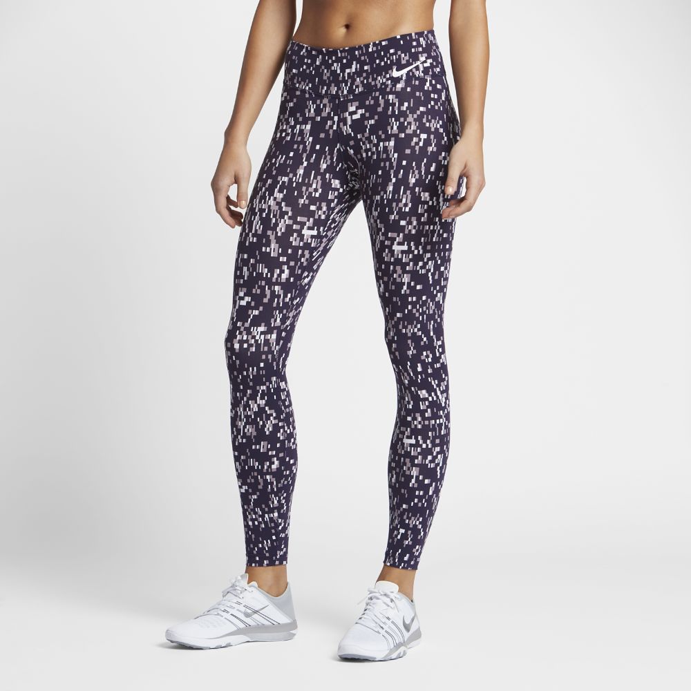 Nike Power Legendary Women's Printed Mid Rise Training Tights Size XS (Purple) (Yoga Pants) | Nike US