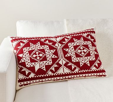 Nordic Star Embroidered Lumbar Pillow Cover | Pottery Barn | Pottery Barn (US)