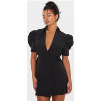 Black Short Sleeve Bow Back Blazer Dress | PrettyLittleThing US