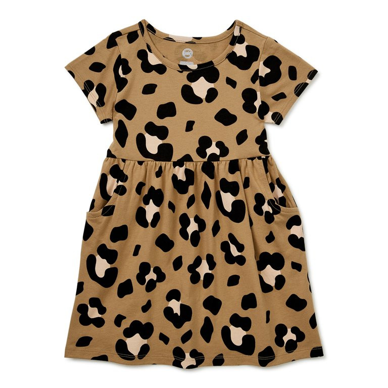 Wonder Nation Baby and Toddler Girls' Short Sleeve Play Dress, Sizes 12 Months - 5T | Walmart (US)