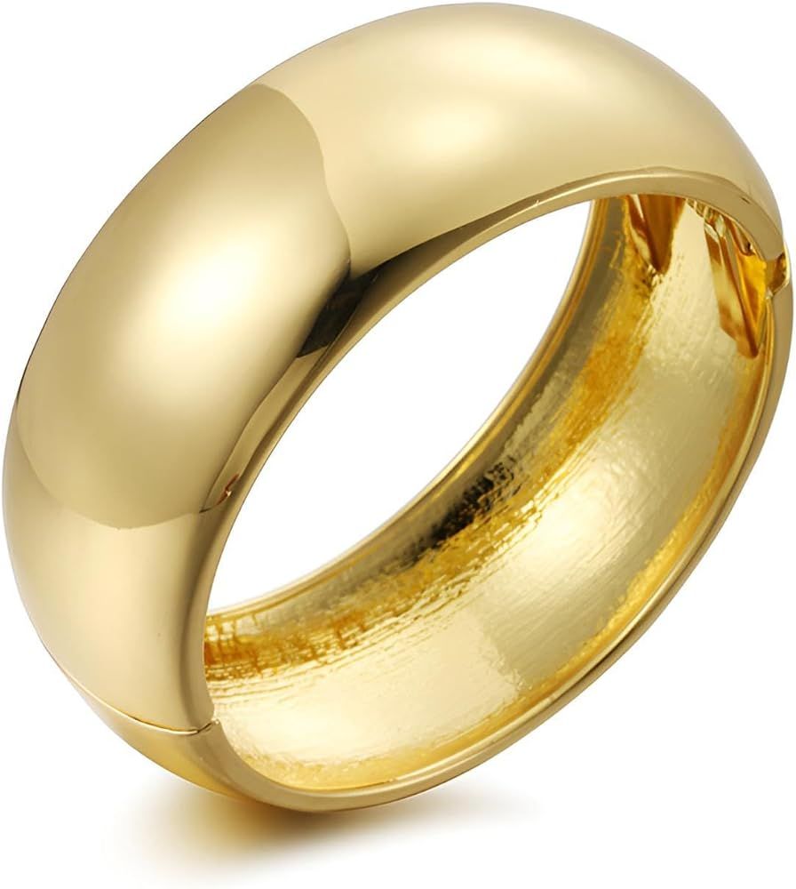 TONLUYAX Gold Silver Bracelet Bangle for Women Men Cuff Bangle Chunky Bangles | Amazon (US)
