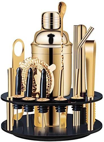 X-cosrack 18-Piece Bar Set,Gold Cocktail Shaker Set for Drink Mixing:Stainless Steel Bar Tools wi... | Amazon (US)