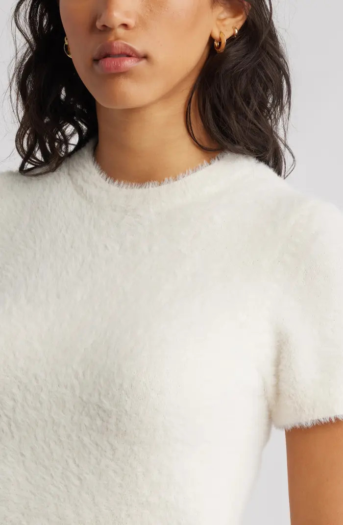 Fuzzy Short Sleeve Sweater | Nordstrom