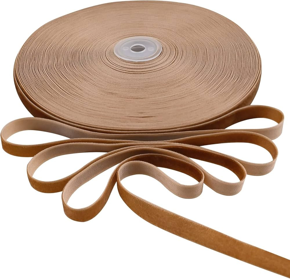BokingOne Vintage Khaki Velvet Ribbon, 3/8 Inch X 30Yds Single Face Velvet Ribbon for Gift Wrappi... | Amazon (CA)