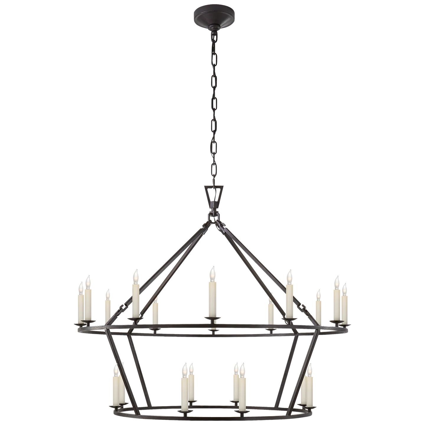 Darlana Large Two-Tiered Ring Chandelier in Various Colors | Burke Decor