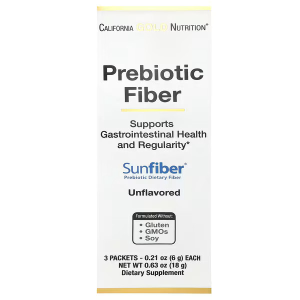 California Gold Nutrition, Prebiotic Fiber, 3 Packets, 0.21 oz (6 g) Each | iHerb