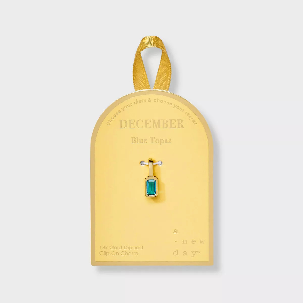 14K Gold Dipped Rectangle Birthstone Charm - A New Day™ | Target