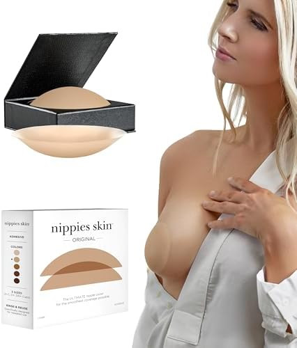 Nippies Nipple Covers for Women - Reusable Sticky Silicone Pasties with Travel Case - Original Ci... | Amazon (US)