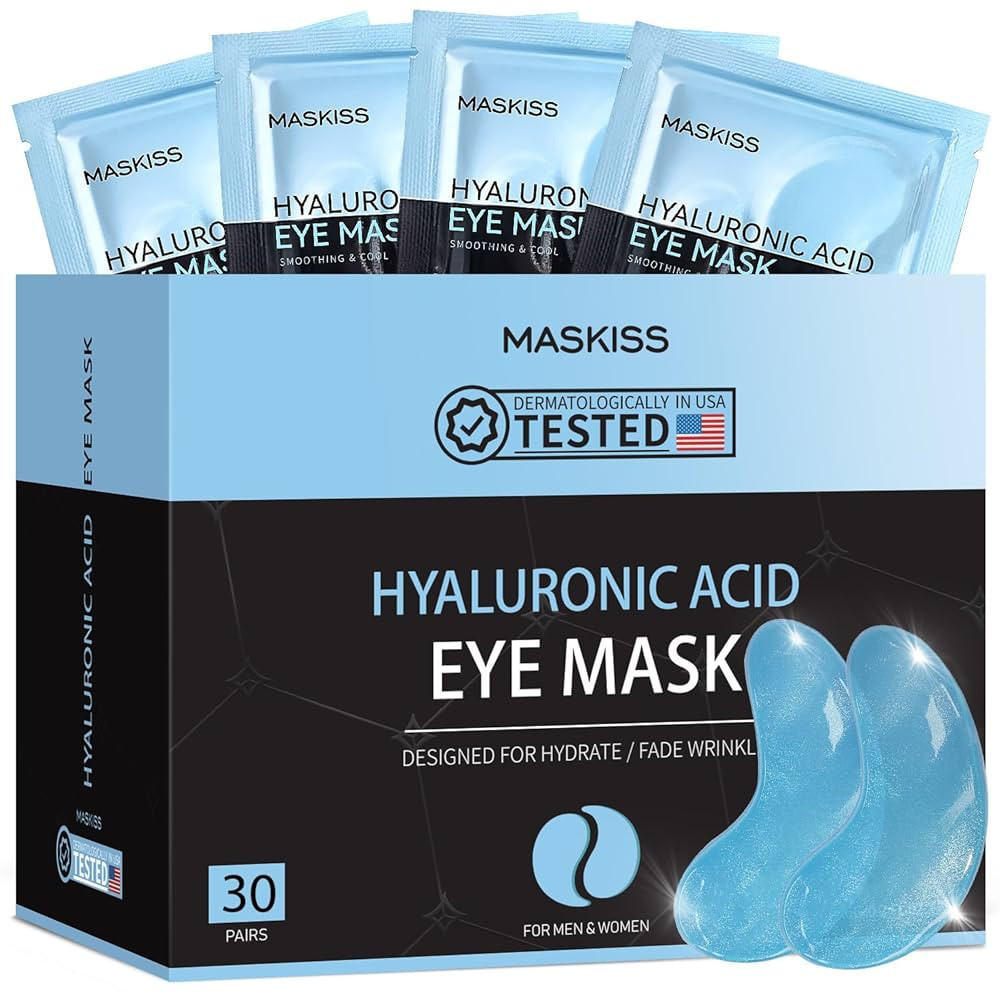 Under Eye Patches (30 Pairs), Hyaluronic Acid Eye Masks for Dark Circles Puffy Eyes Undereye Bags... | Amazon (US)