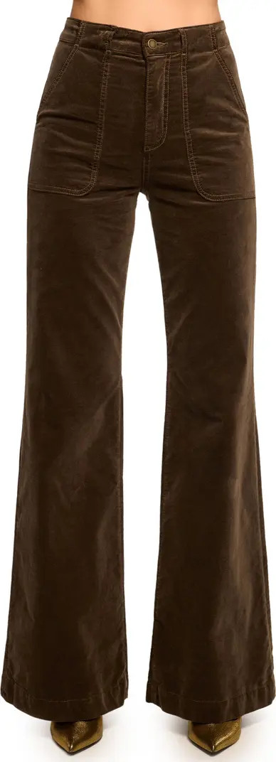 Theodora Stretch Cotton Velvet Wide Leg Pants | Nordstrom