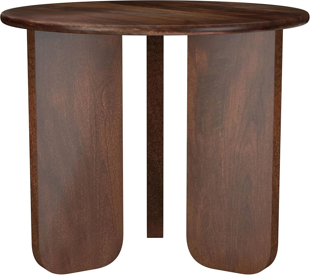 Coaster Home Furnishings - Dale - Round Solid Mango Wood End Table with Angled Slab Legs - Mid-Ce... | Amazon (US)