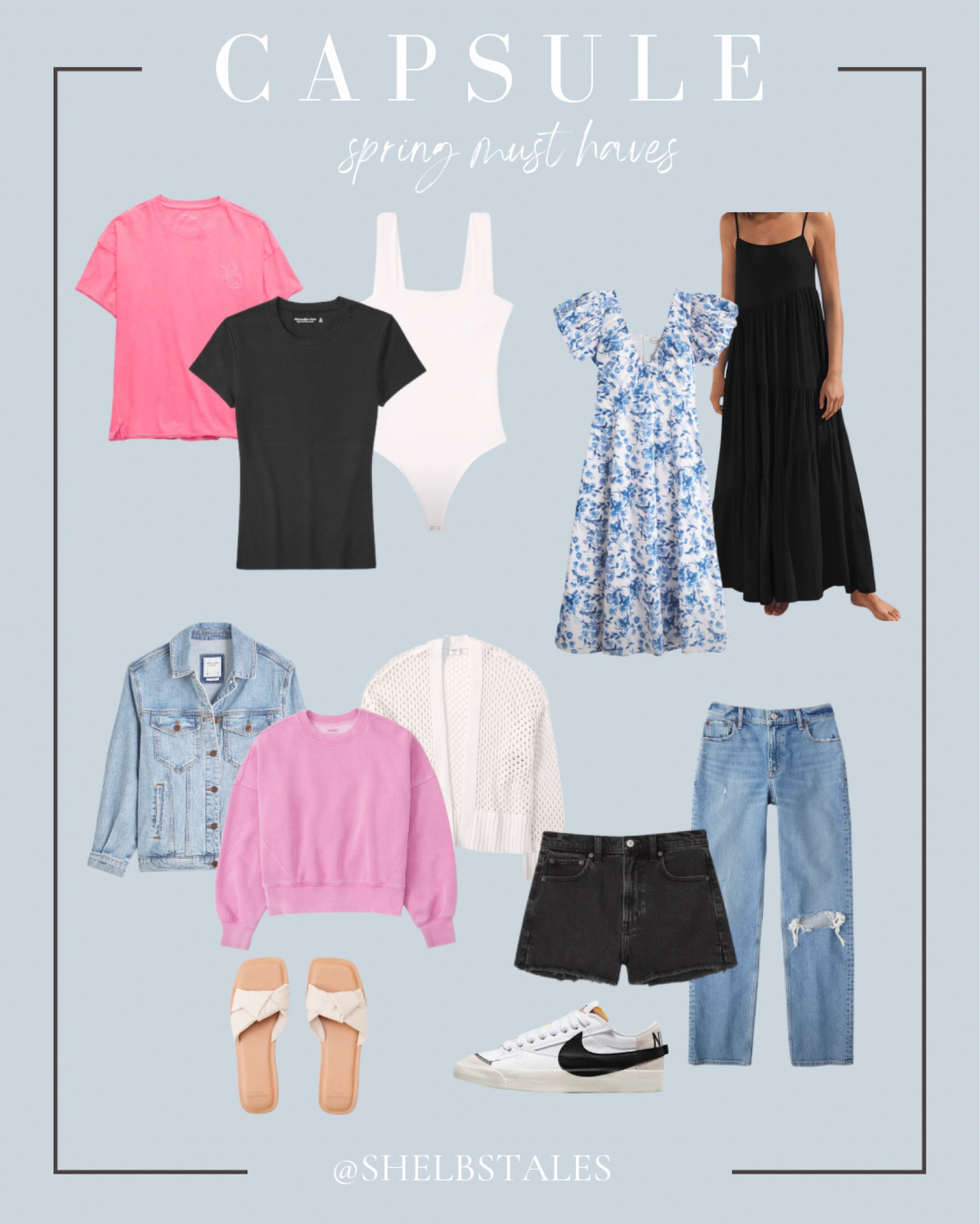 Rounded up my must have pieces for a spring capsule wardrobe. They all can be mixed and matched for a spring vacation or just everyday wear. I wear a medium in all tops and dresses and a 29 in denim  

#LTKtravel #LTKSeasonal #LTKstyletip
