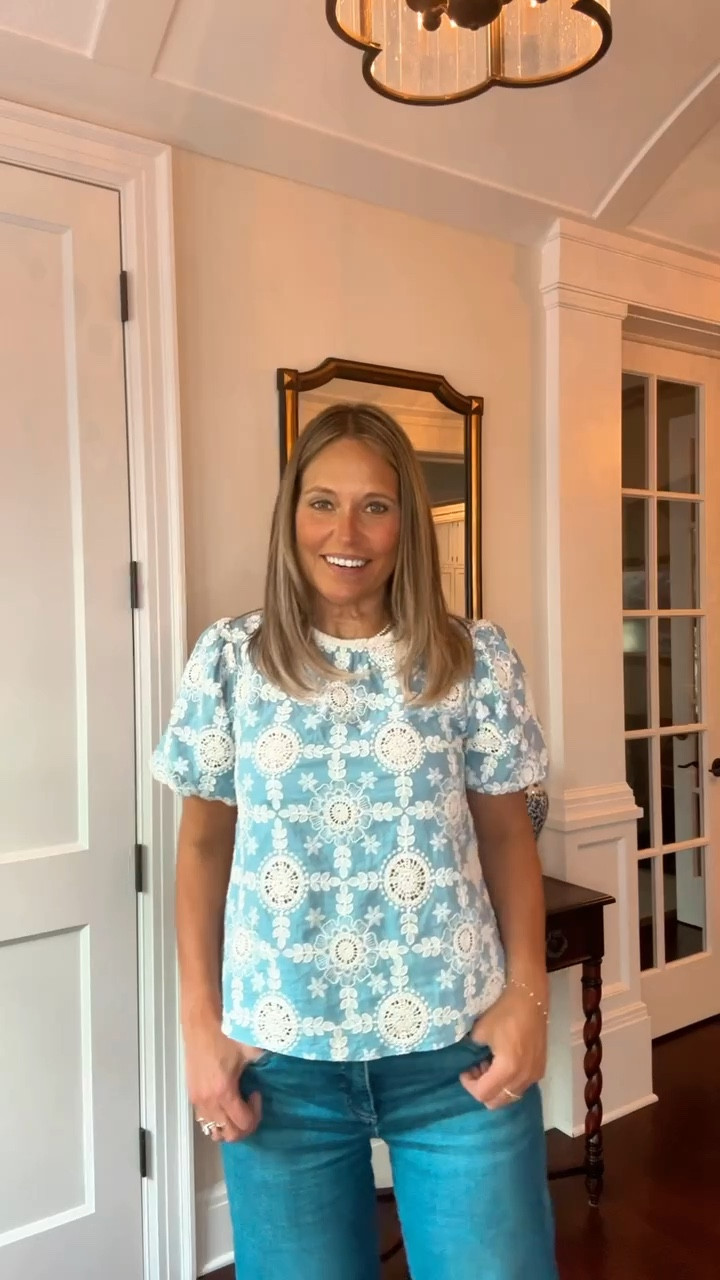 This gorgeous floral embroidered shirt is back in stock! Pair with jeans or a skirt for a casual summer look. Use code TandT10 for 10% off! 

#LTKFindsUnder100 #LTKMidsize #LTKOver40