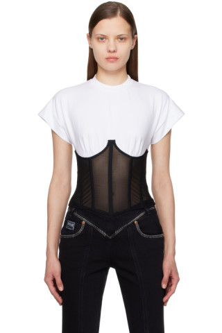 Versace Jeans Couture - White & Black Warranty T-Shirt | SSENSE