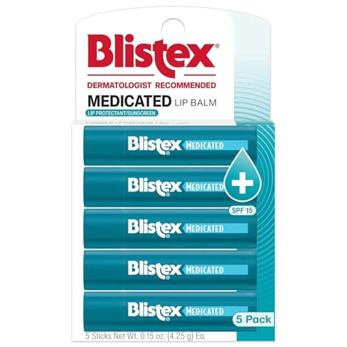 Blistex Medicated Lip Balm, 5 Count, 0.15 Ounce Each, Soothes and Protects, Advanced Medicated Lip Care for Dry, Chapped Lips, SPF 15 Sun Protection, Seals in Moisture, Hydrating Lip Balm | Amazon (US)