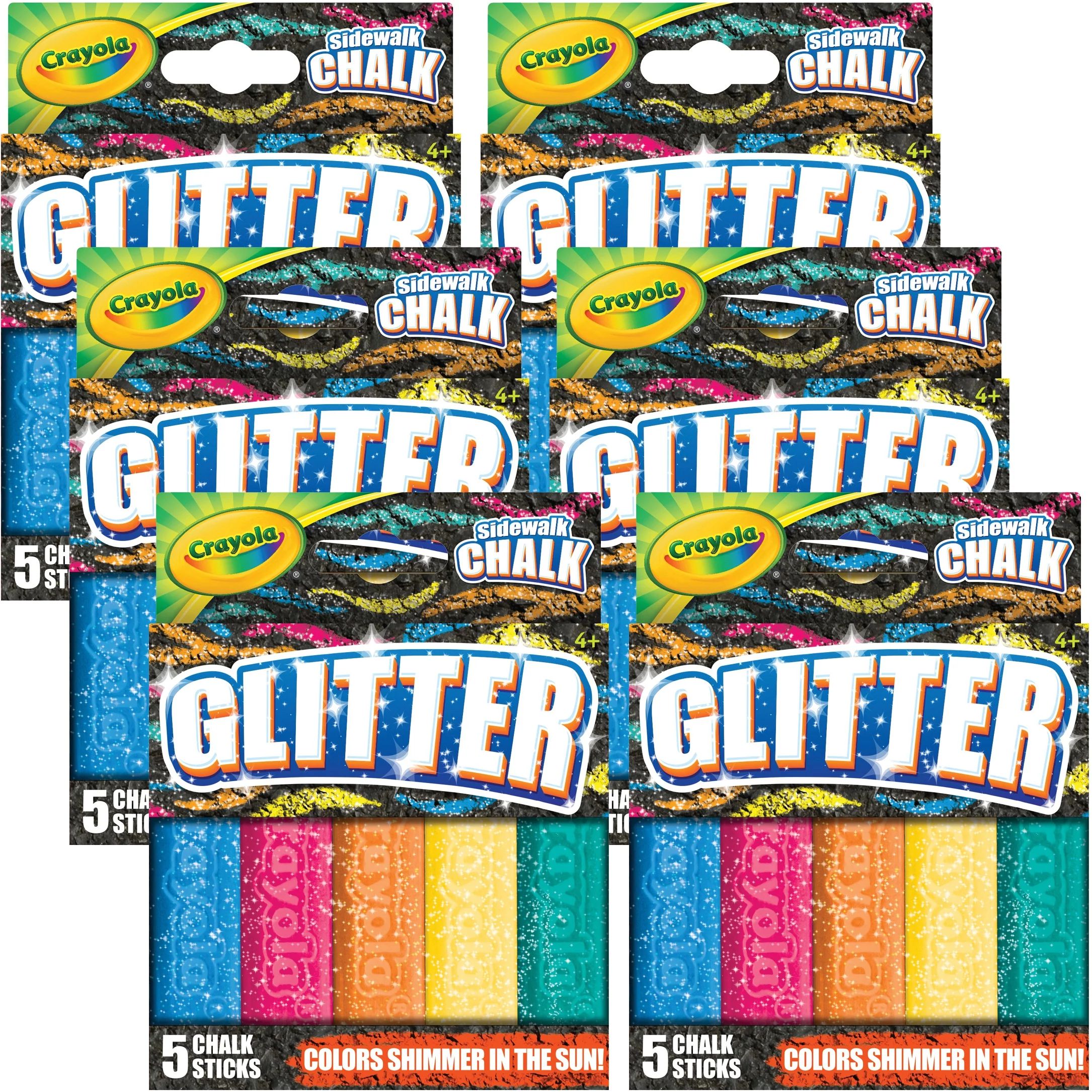 Crayola Special FX Glitter Sidewalk Chalk 5 Count-Multipack Of 6 | Walmart (US)
