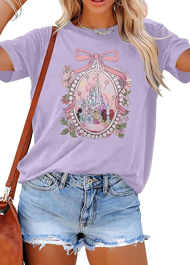 SFHFY Magical Shirt for Women Magic Kingdom T Shirt Family Vacation Tee Castle Fairy Tale Graphic... | Amazon (US)