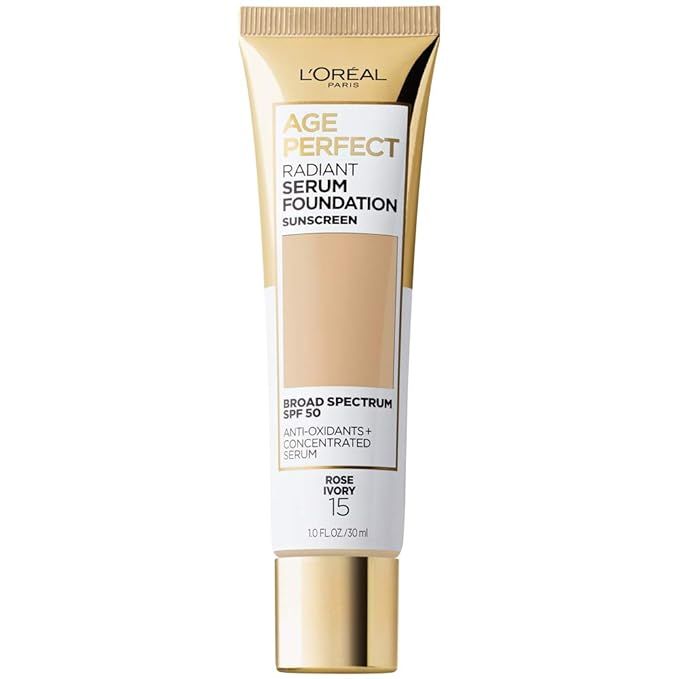 L'Oreal Paris Age Perfect Radiant Serum Foundation with SPF 50, Rose Ivory, 1 Ounce | Amazon (US)