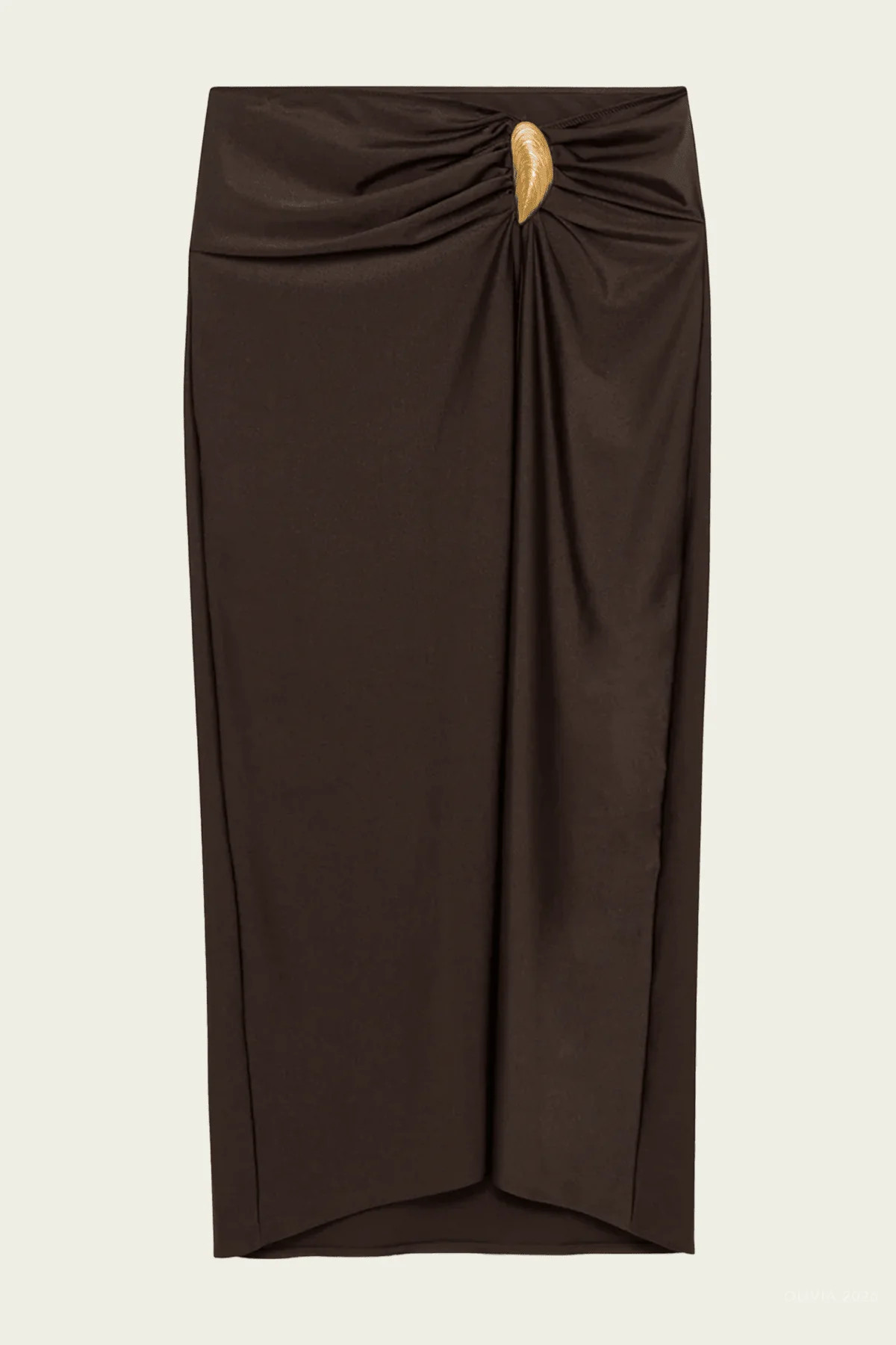 Eiana Shell Midi Skirt in Chocolate | Shop Olivia
