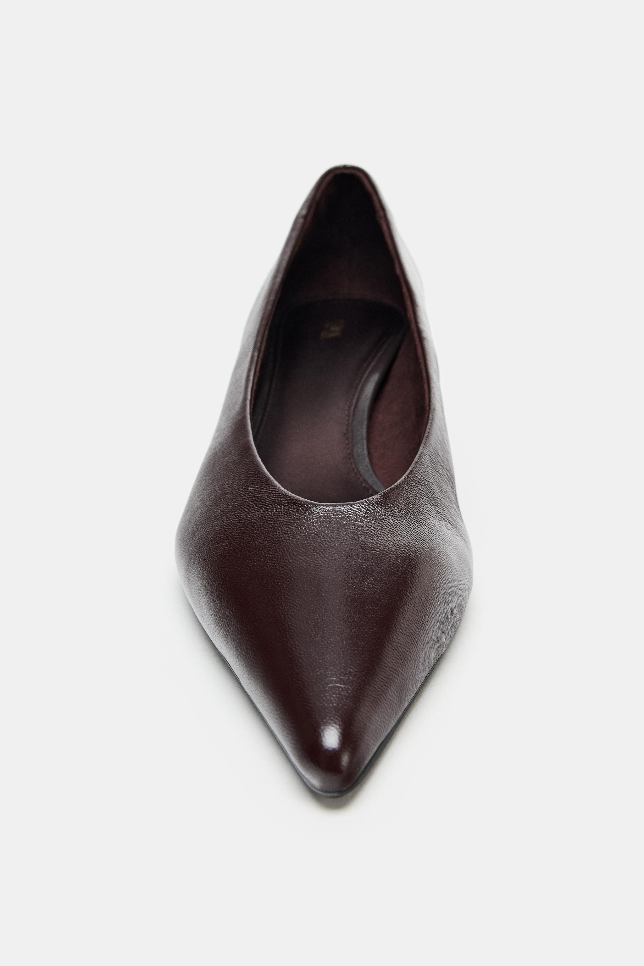 LEATHER KITTEN HEEL SHOES | Zara AU