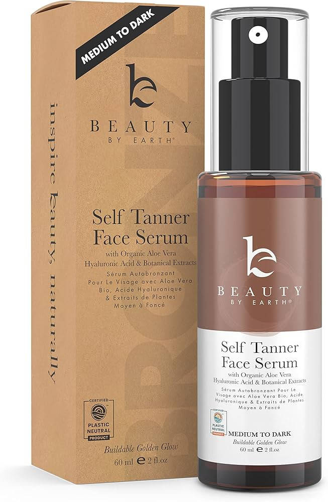 Face Tanner Serum - Medium to Dark Sunless Tanner for Face Sunless Tanner with Hyaluronic Acid - ... | Amazon (US)