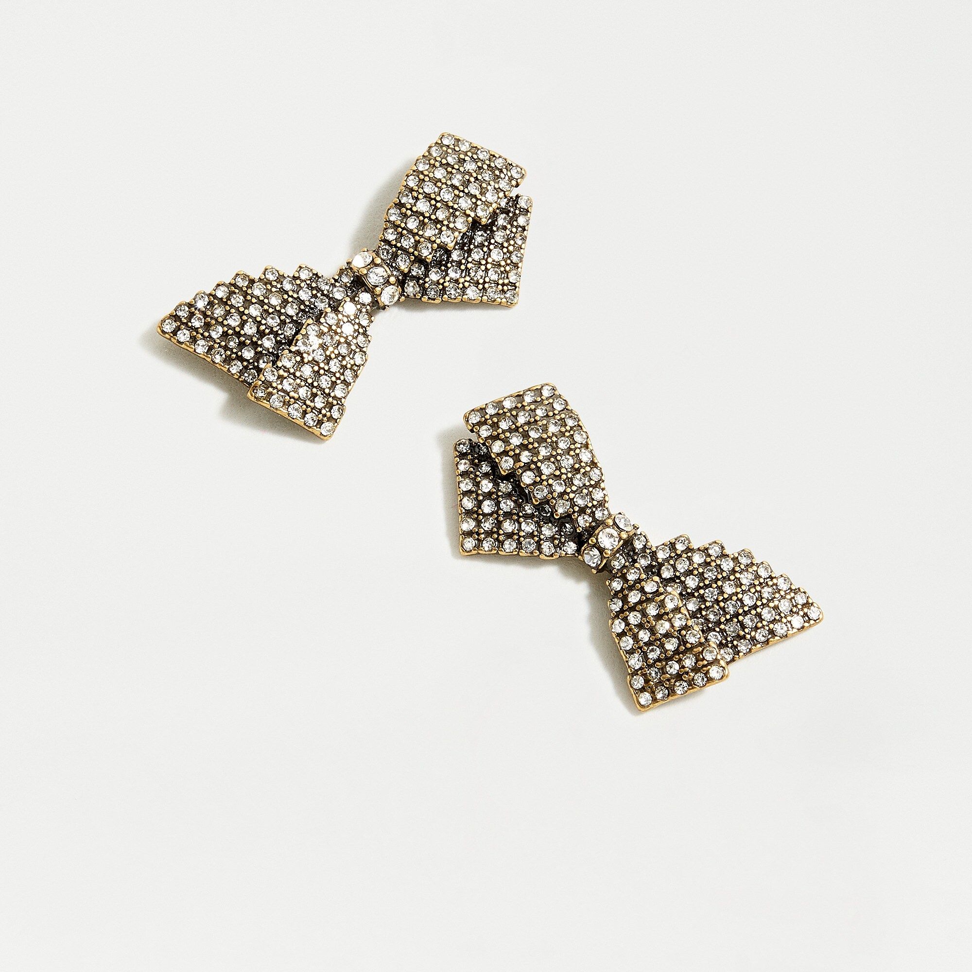 Pavé bow stud earrings | J.Crew US