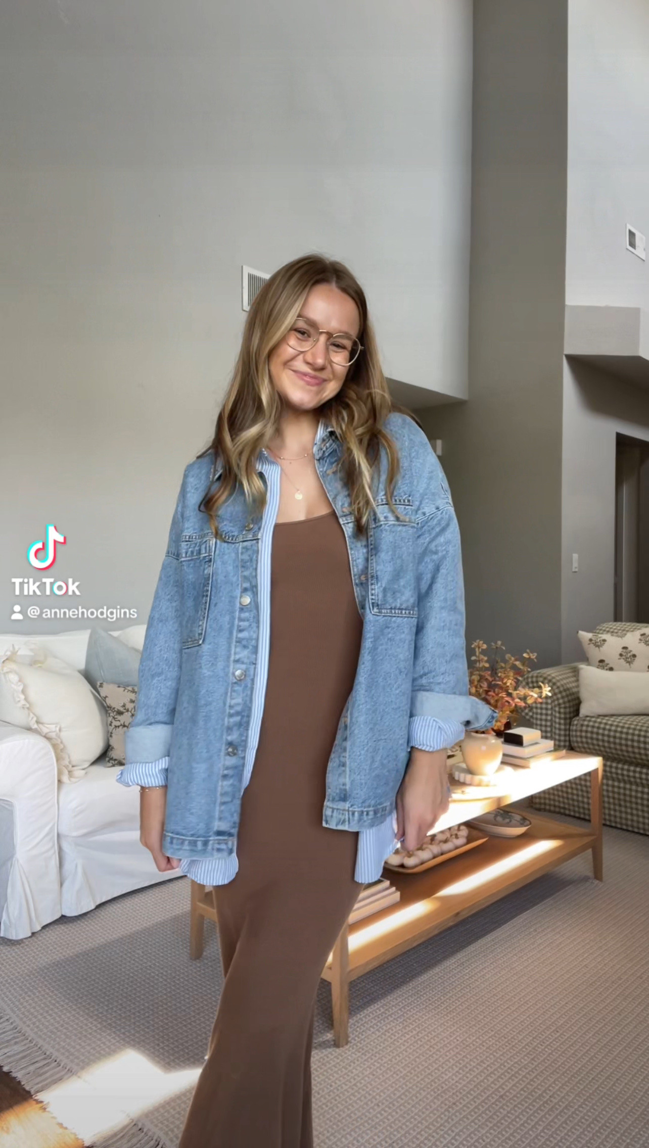 Dress is Amazon, wearing medium. Jacket is Zara (wearing medium), linked similar. Button down is vintage, linked similar. Shoes are adidas. Glasses are  eyebuydirect