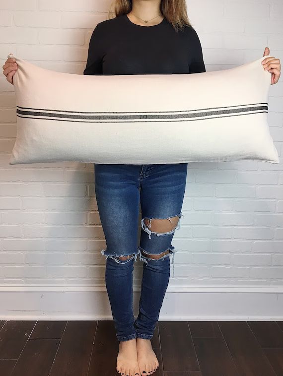 Grain Sack Pillow Cover Long Lumbar Pillow Grain Sack - Etsy | Etsy (US)