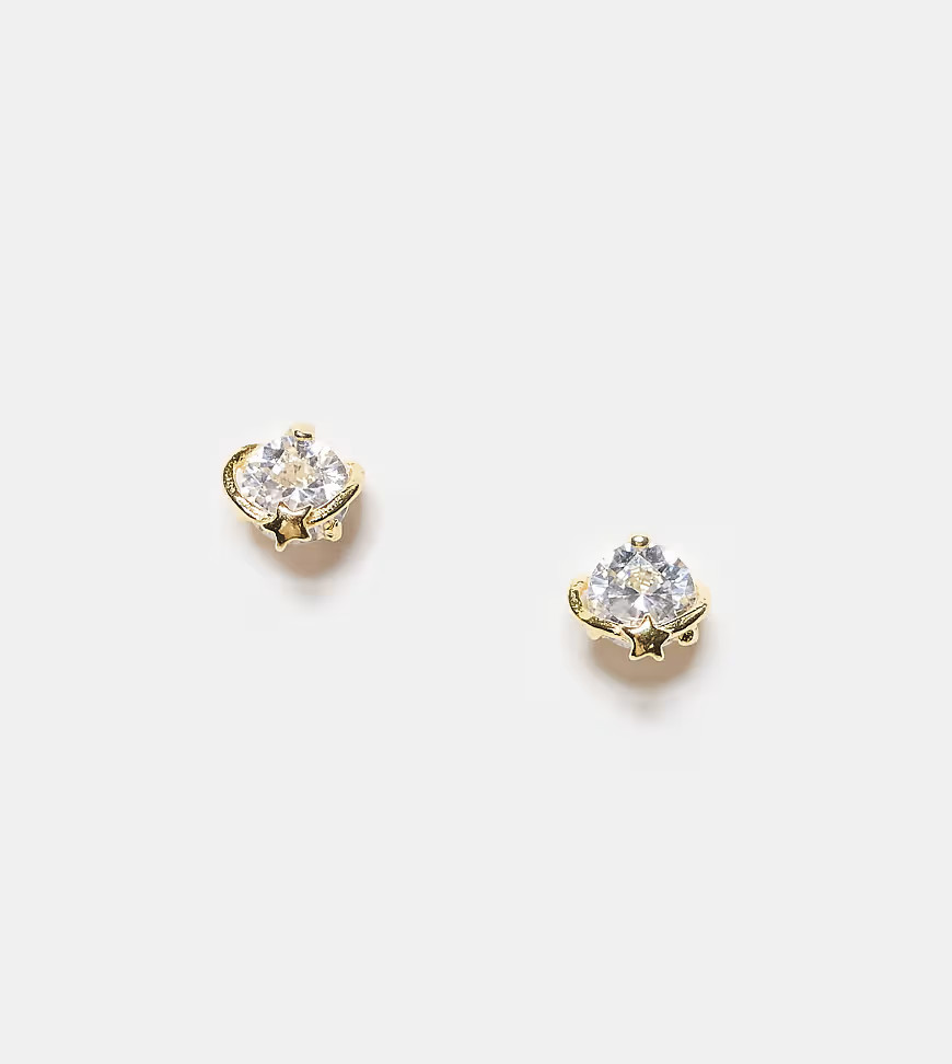 Kingsley Ryan gold plated gem set planet stud earrings | ASOS (Global)