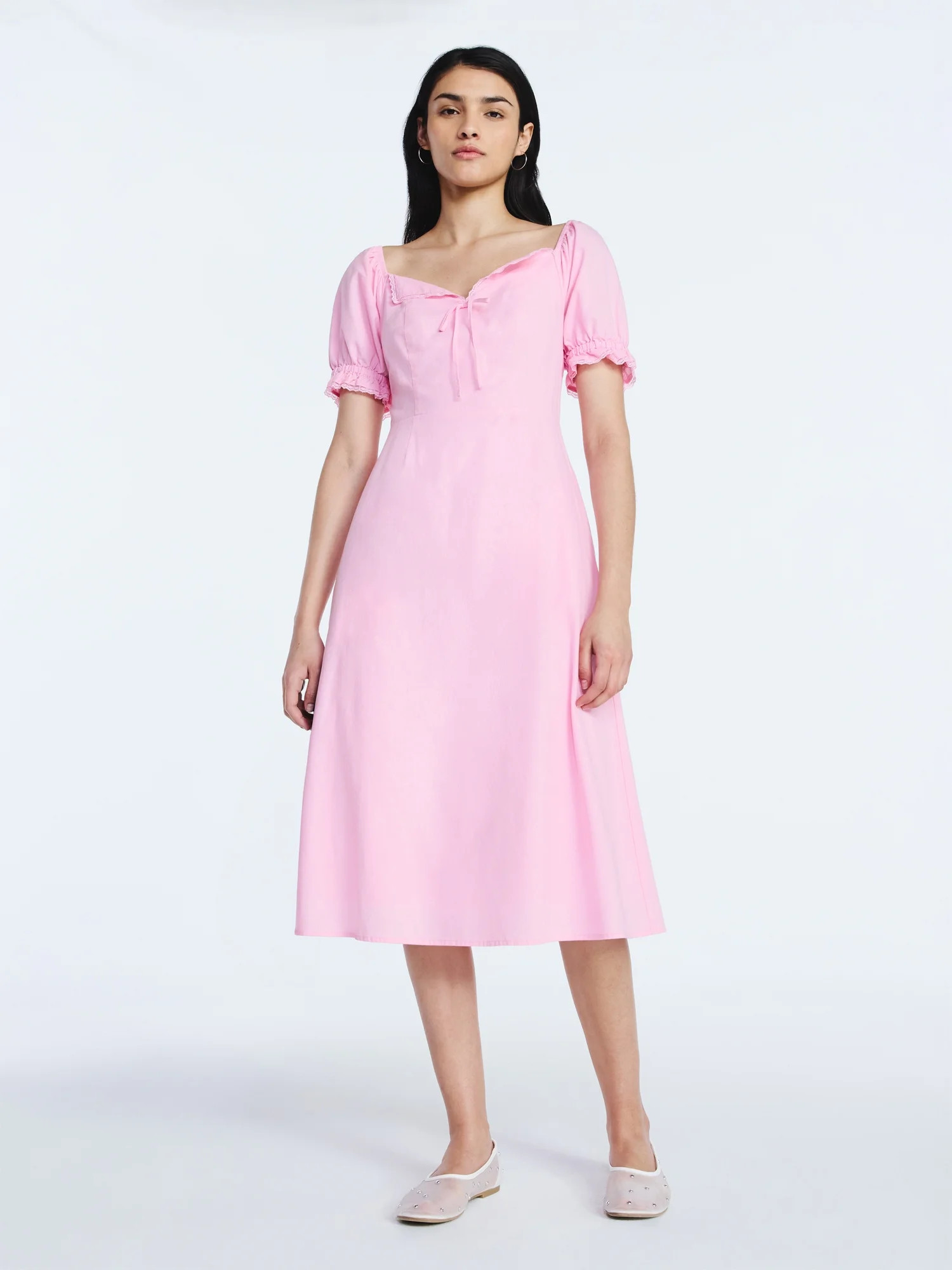 Scoop Women's and Women's Plus Lace Collar Dress, Sizes XS-4X | Walmart (US)