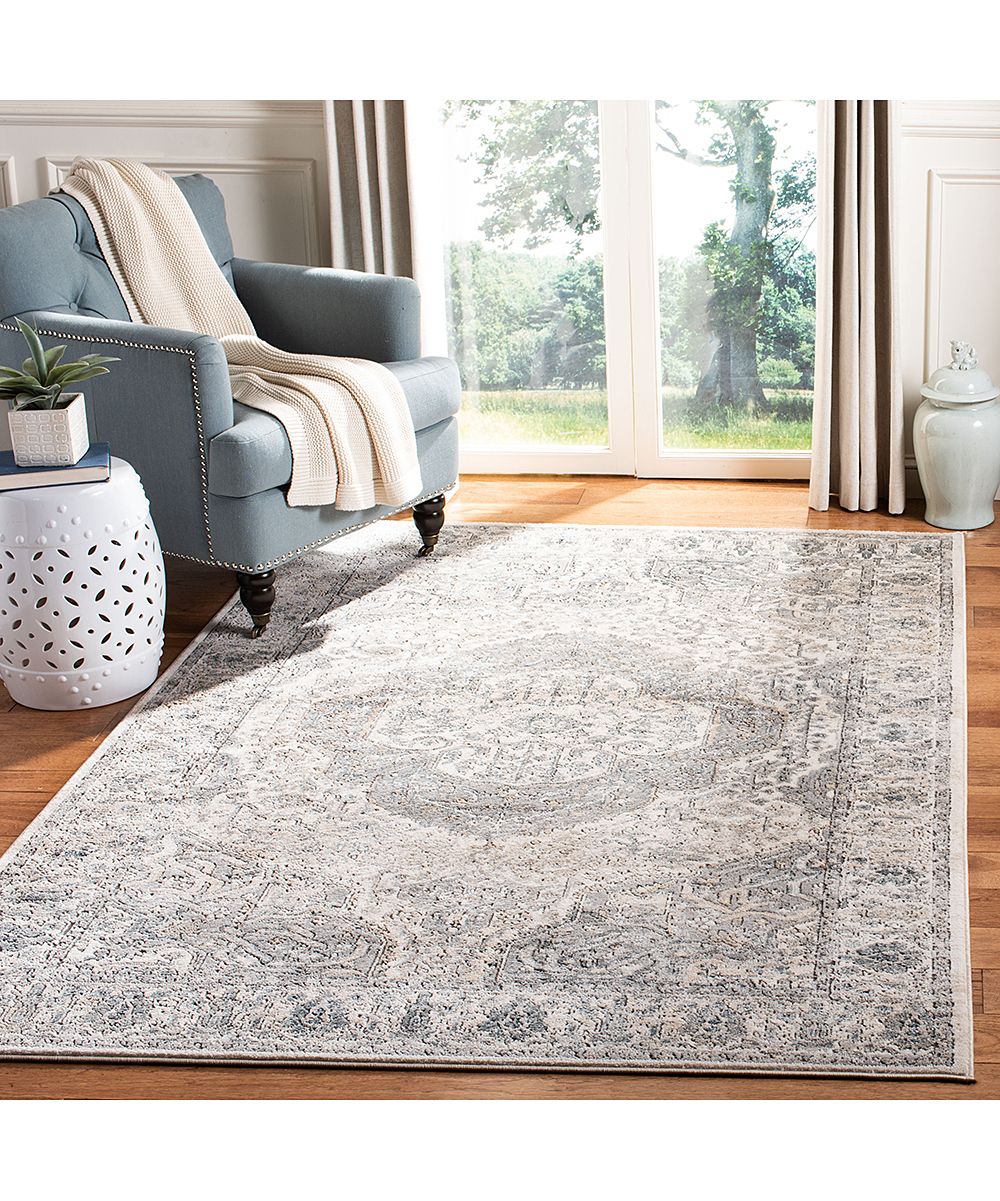 Safavieh Rugs Indoor Rugs Ivory - Ivory & Gray Esma Antiqued Filigree Oregon Rug | Zulily