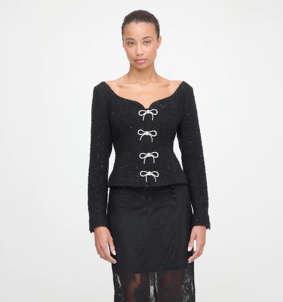 The Bec Jacket in Black Sequin Tweed | Hill House Home US