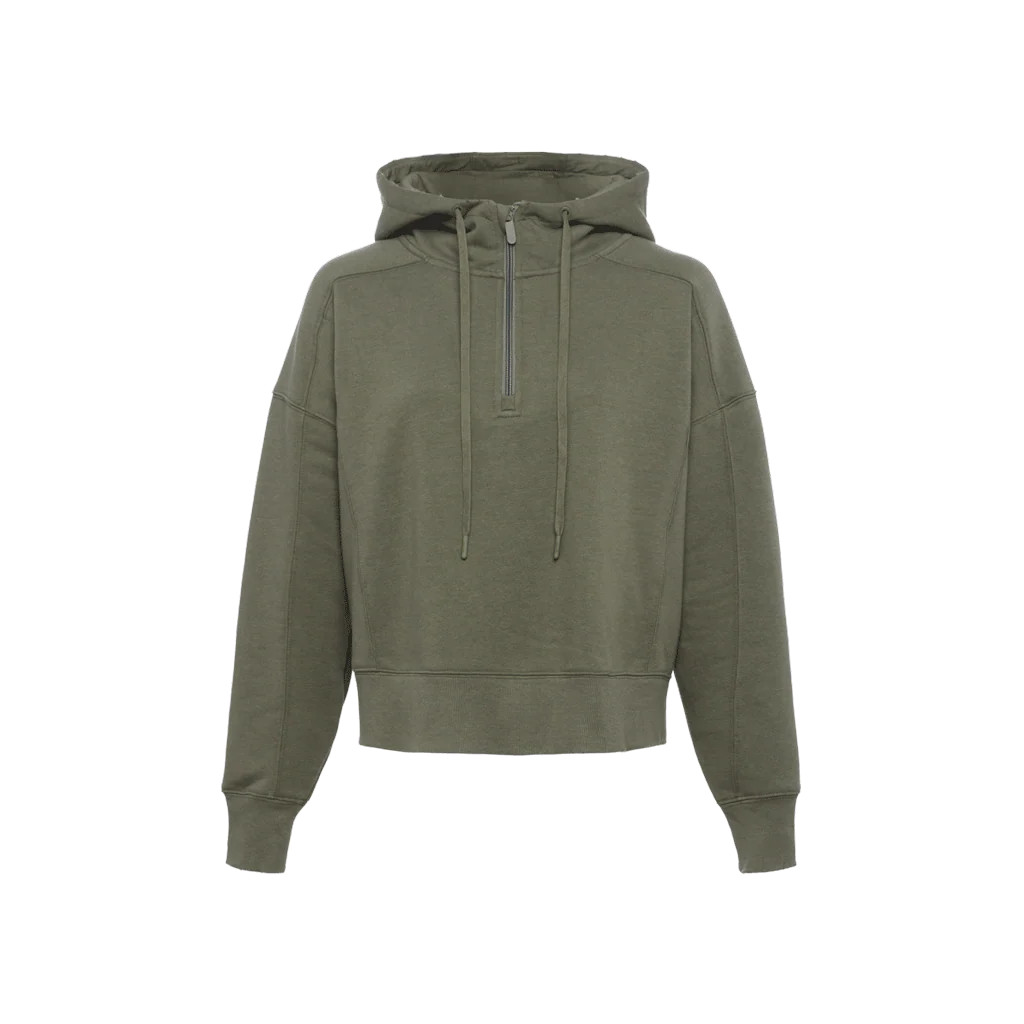 Vintage Fleece Downtime Quarter-Zip | Olive | Nuuds US