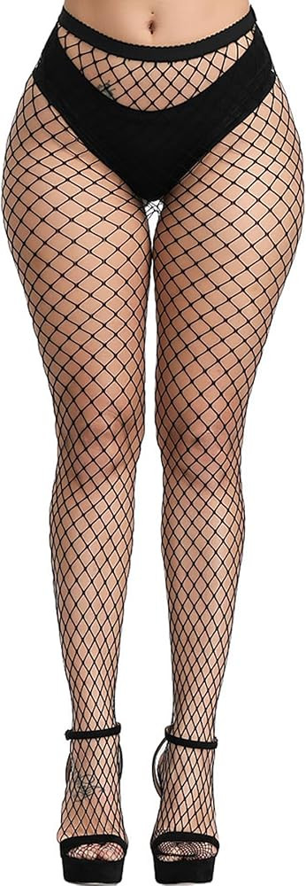 LZL1517 Fishnet Stockings for Women's Sexy High Waist Fishnet Tights Thigh High Stockings Pantyho... | Amazon (US)