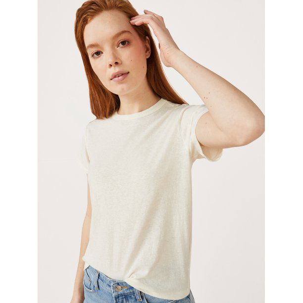 Free Assembly Short Sleeve Pullover Ringer Relaxed Fit T-Shirt (Women's) 1 Pack - Walmart.com | Walmart (US)