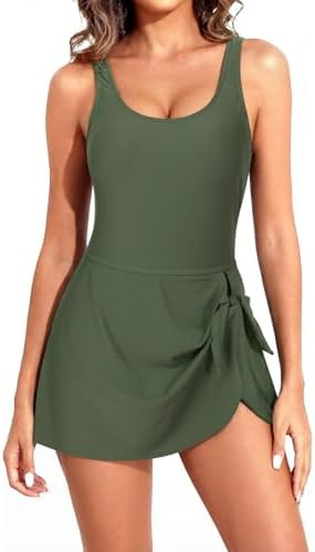 One Piece Swim Dress Swimsuits Bathing Suit for Women, Tummy Control Full Coverage with Skirt for... | Amazon (US)