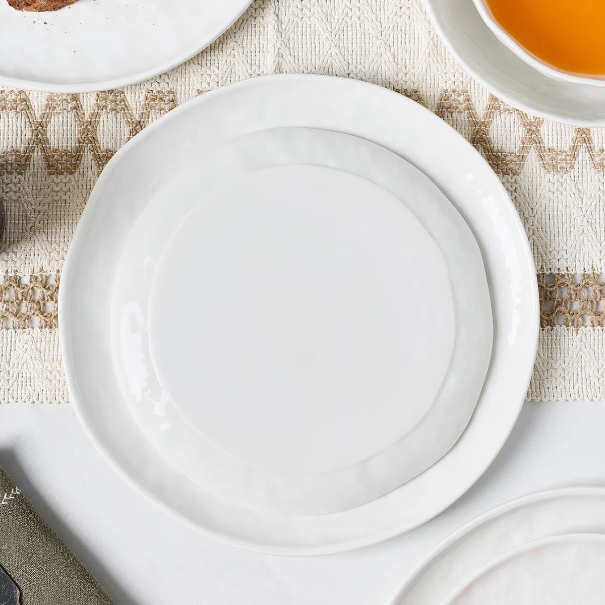 24 Piece Dinnerware Sets, Plates and Bowls Sets for 6, White | Wayfair North America