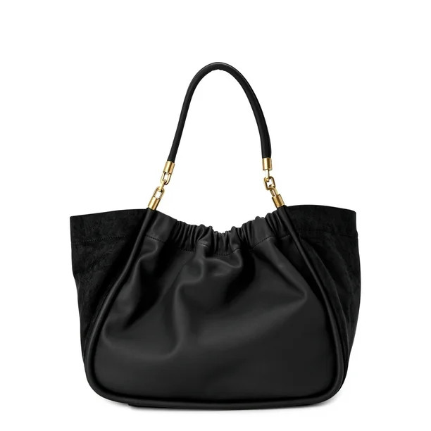 Scoop Women's Sueded Tote Bag Black - Walmart.com | Walmart (US)